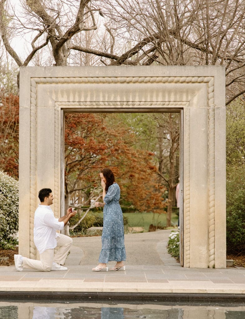 Dallas arboretum engagement photos proposal