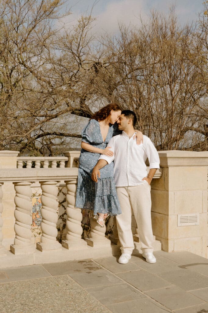 Dallas arboretum engagement photos sitting