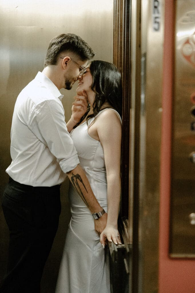 The kirby dallas engagement photos elevator
