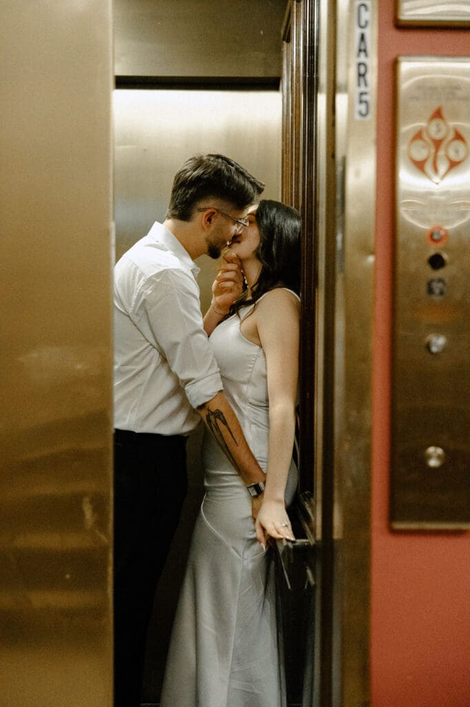 The kirby dallas engagement photos elevator shot