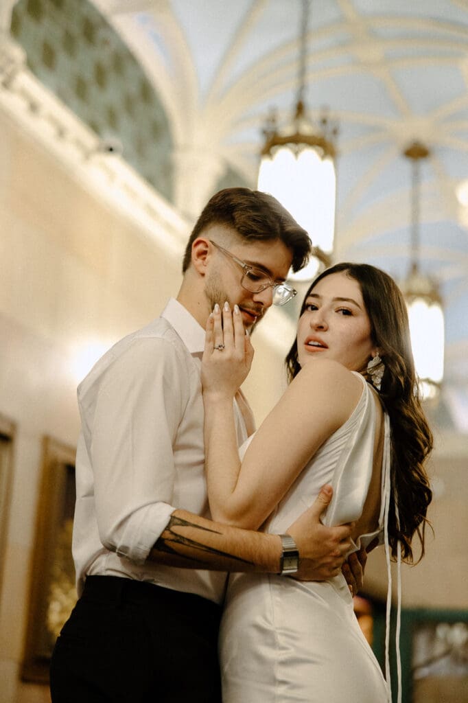 The kirby dallas engagement photos hotel lobby