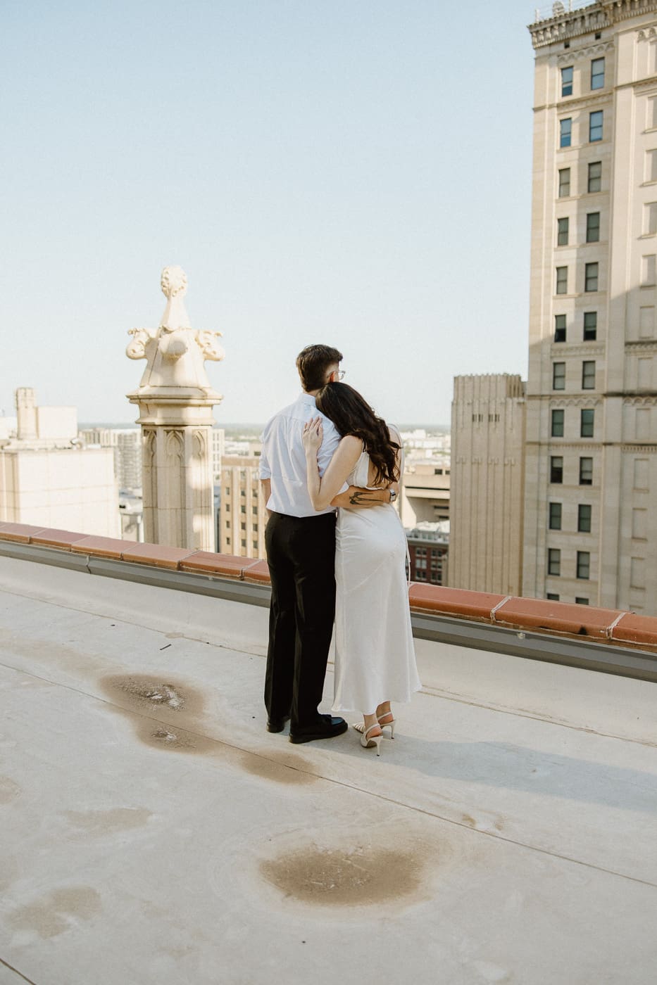 The kirby dallas engagement photos on the rooftop