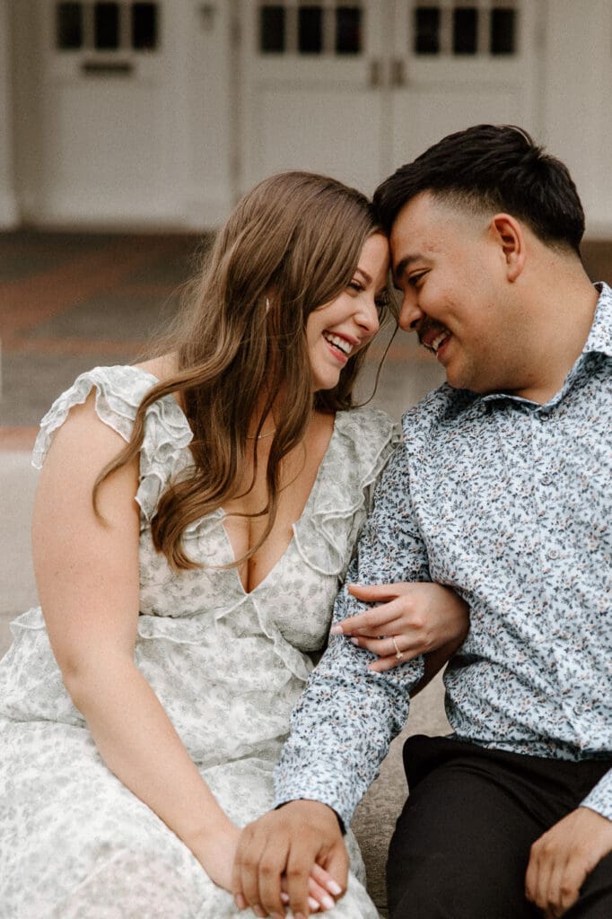 Turtle creek park engagement photos sitting