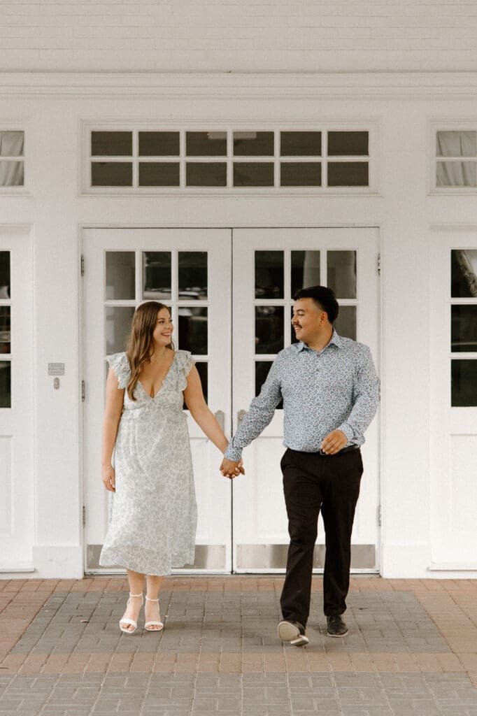 Turtle creek park engagement photos walking